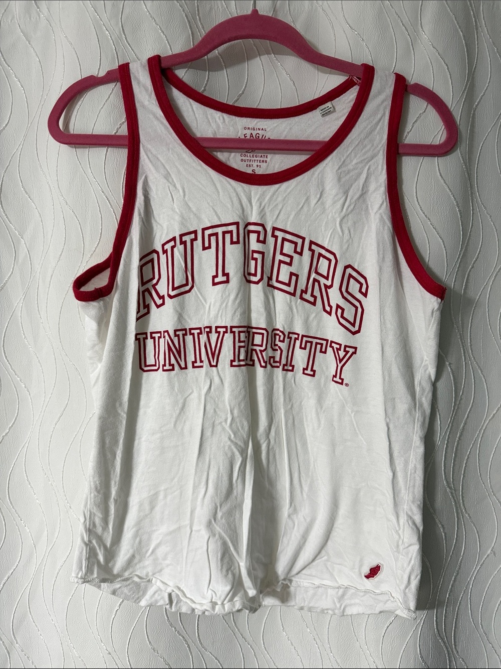 Rutgers University White & Red Tank Top